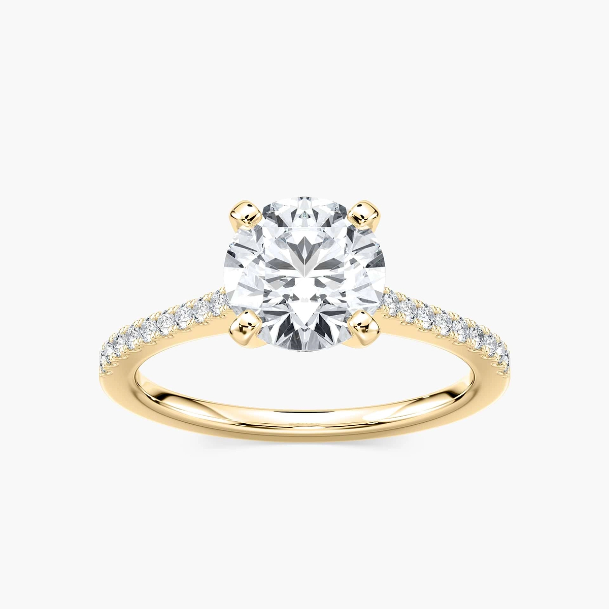 Eliana Lab Grown Diamond Idyllic Pave Side Stone Engagement Ring