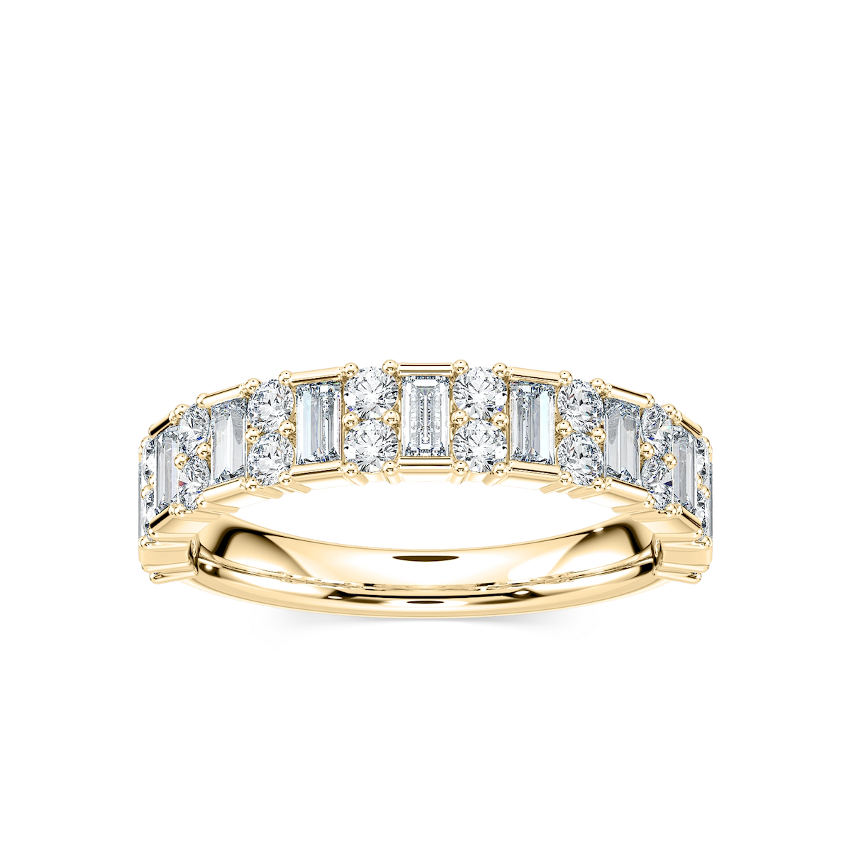Indy 7/8 ctw Baguette and Round Lab Grown Diamond Alternating Wedding Band