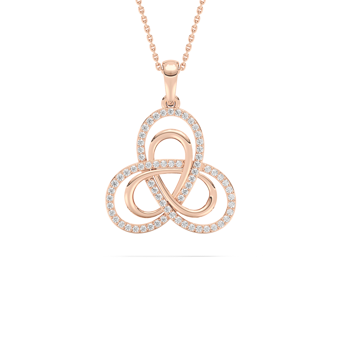 1/2 ctw Round Lab Grown Diamond Infinity Knot Pendant  - 18 Inches