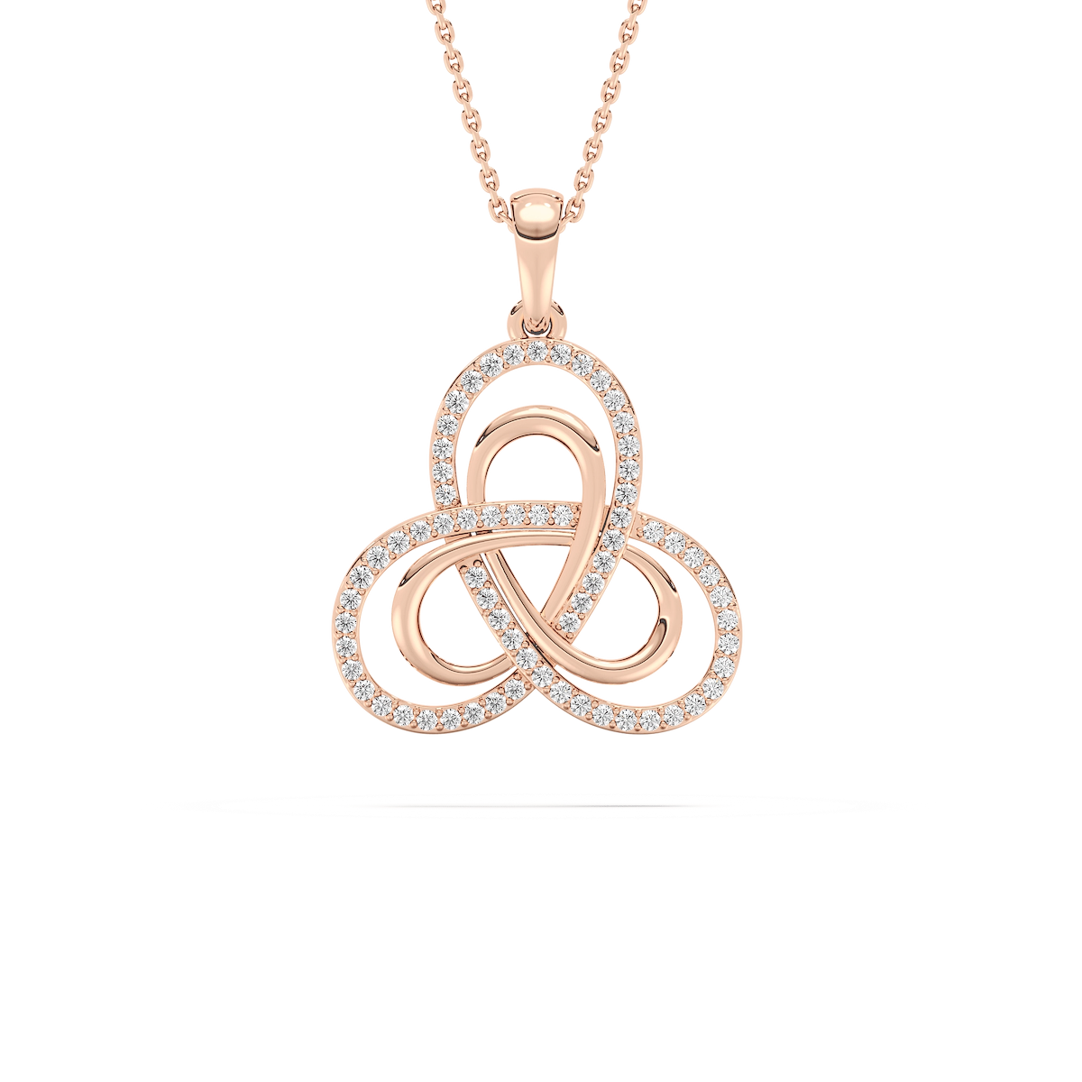 1/2 ctw Round Lab Grown Diamond Infinity Knot Pendant  - 18 Inches