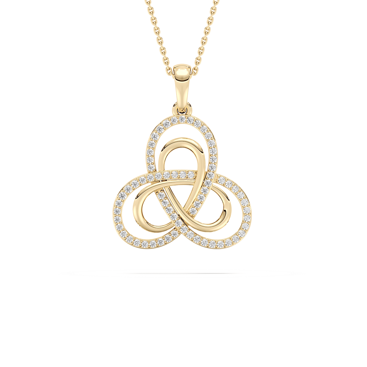 1/2 ctw Round Lab Grown Diamond Infinity Knot Pendant  - 18 Inches