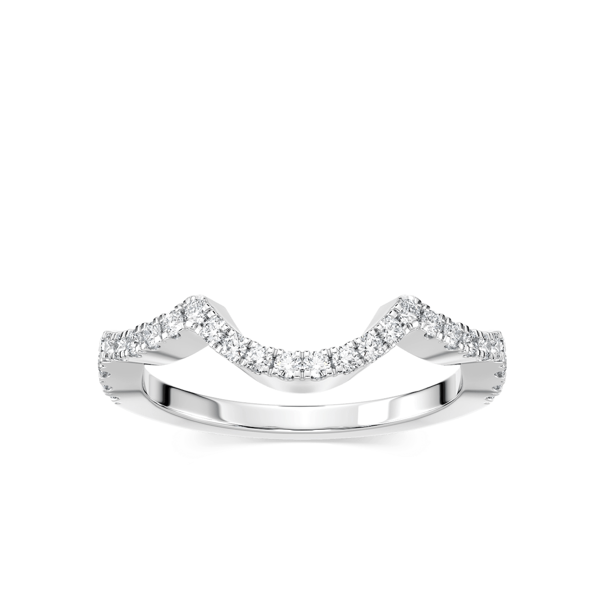 Brianna 1/5 ctw Round Lab Grown Diamond Scalloped Curved Band