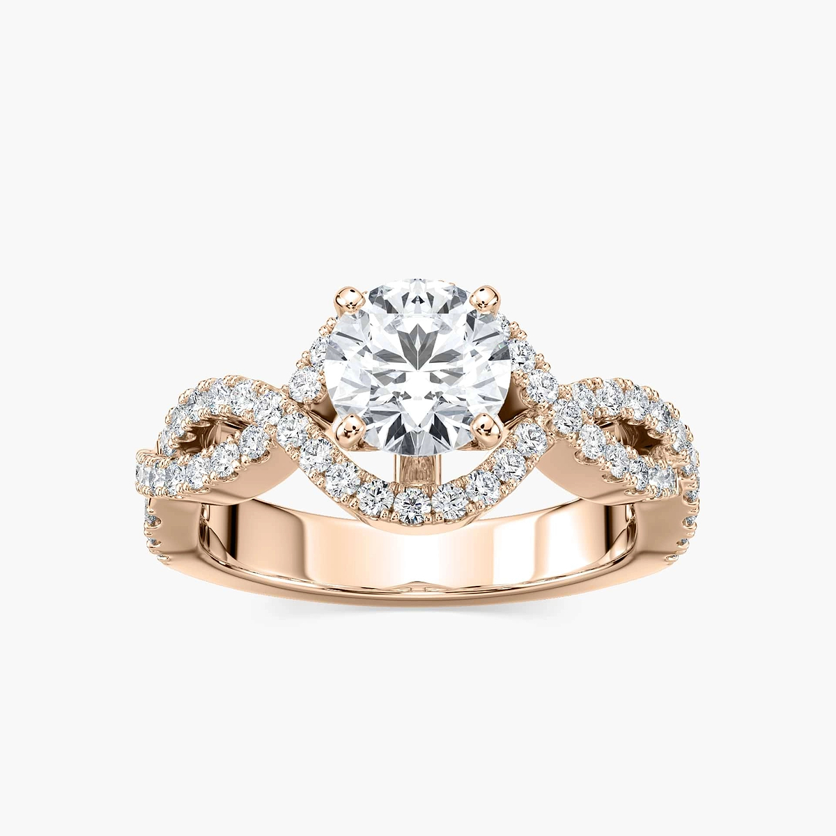 Brianna Lab Grown Diamond Infinity Twist Side Stone Engagement Ring