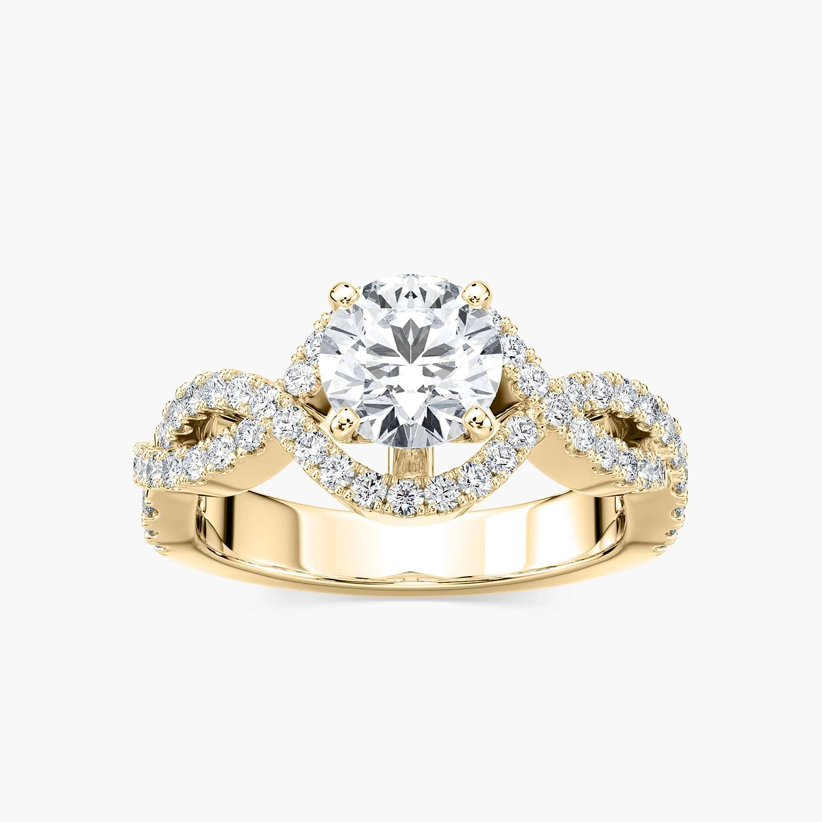 Brianna Lab Grown Diamond Infinity Twist Side Stone Engagement Ring