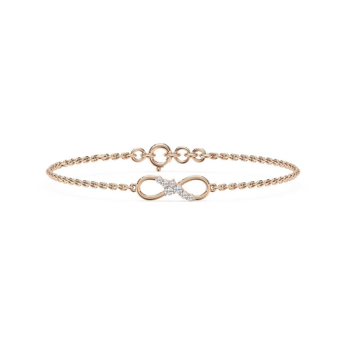 1/8 ctw Round Lab Grown Diamond Adjustable Infinity Bracelet  - 6.5 to 7.5 Inches