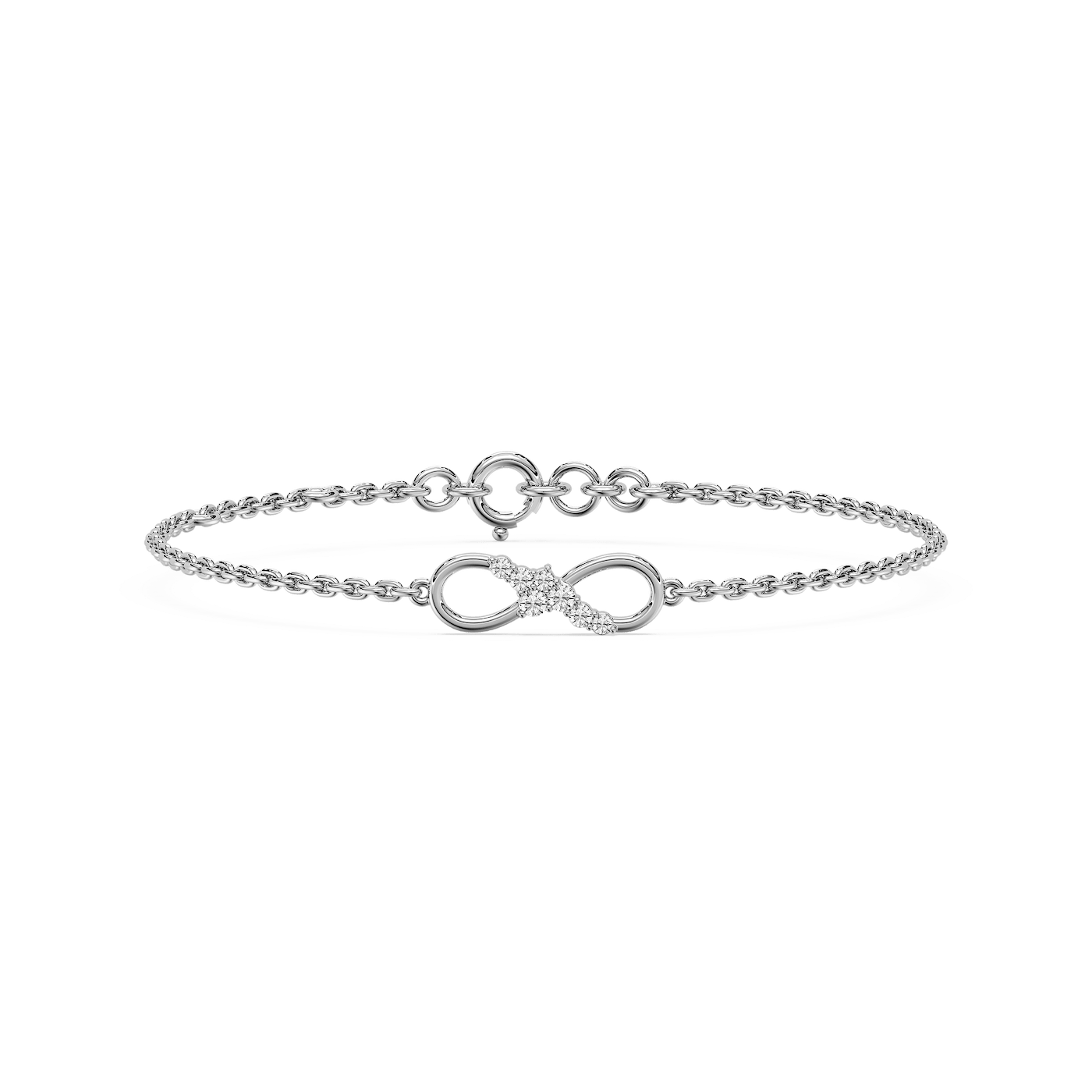 1/8 ctw Round Lab Grown Diamond Adjustable Infinity Bracelet  - 6.5 to 7.5 Inches