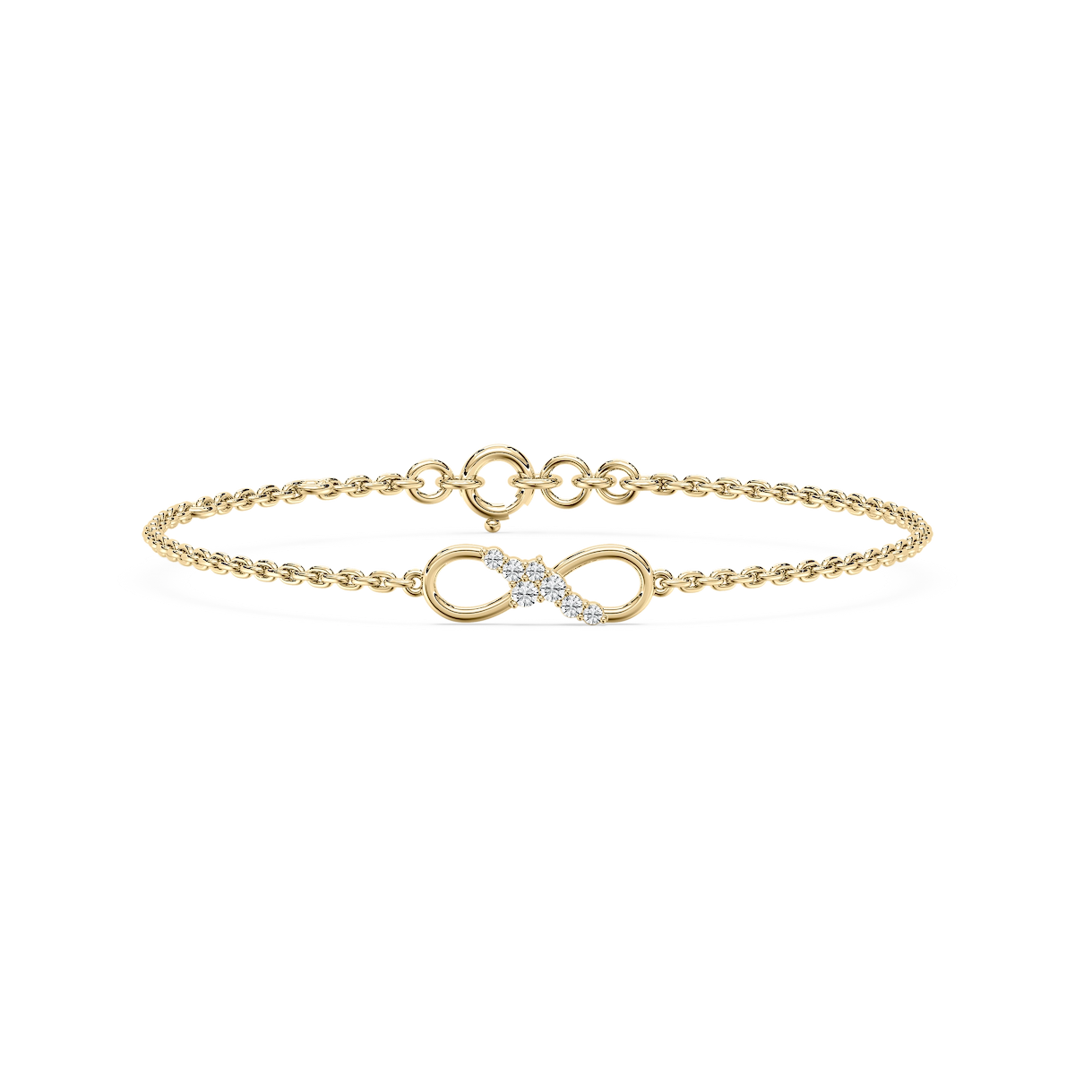 1/8 ctw Round Lab Grown Diamond Adjustable Infinity Bracelet  - 6.5 to 7.5 Inches