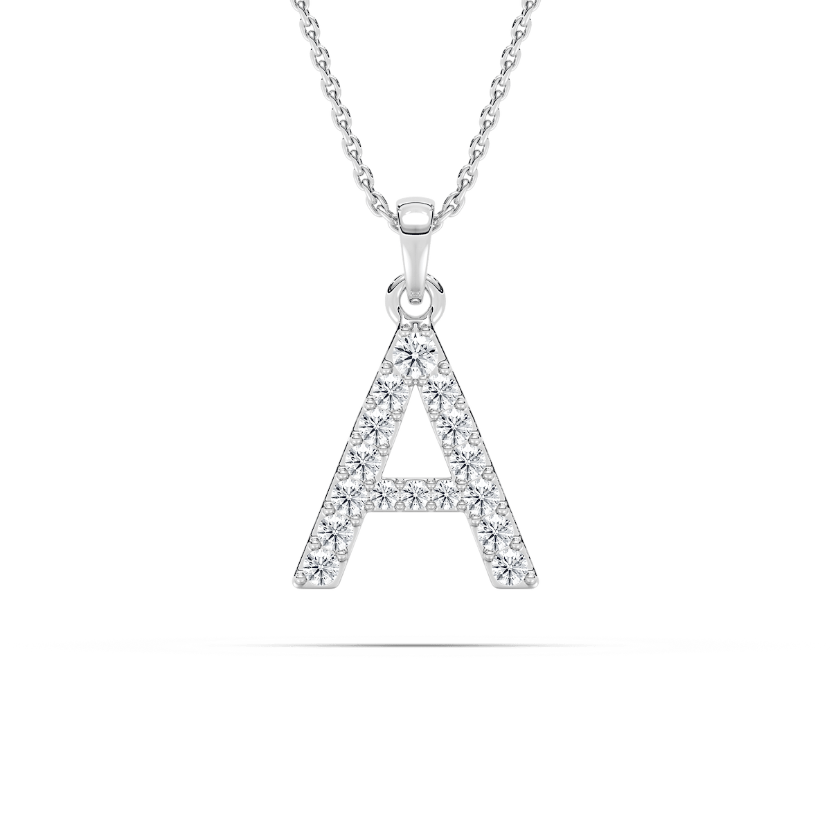 Round Lab Grown Diamond Initial Pendant - 18 Inches