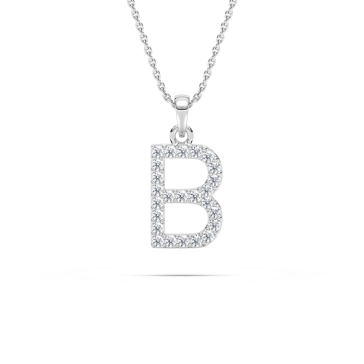 Round Lab Grown Diamond Initial Pendant - 18 Inches