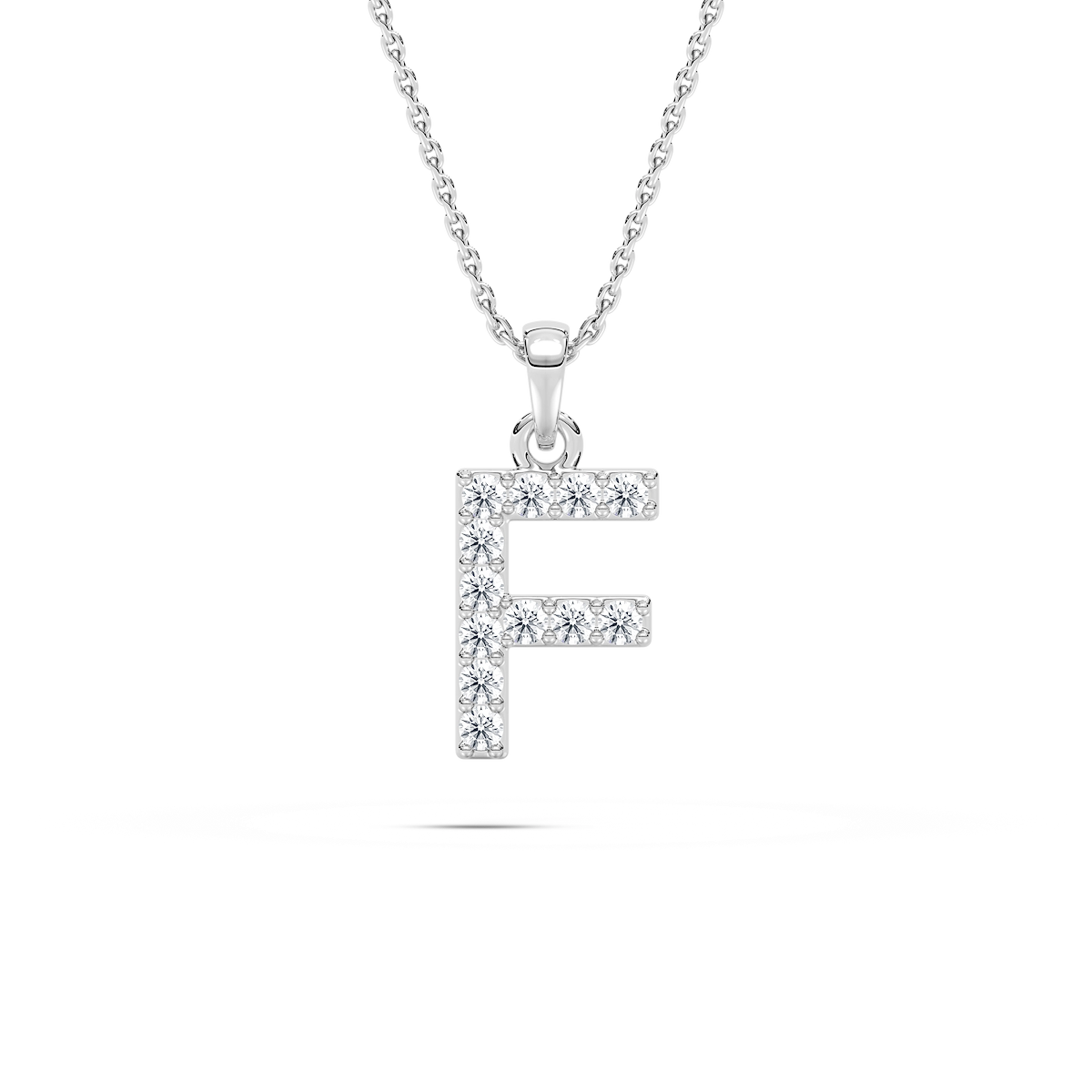 Round Lab Grown Diamond Initial Pendant - 18 Inches