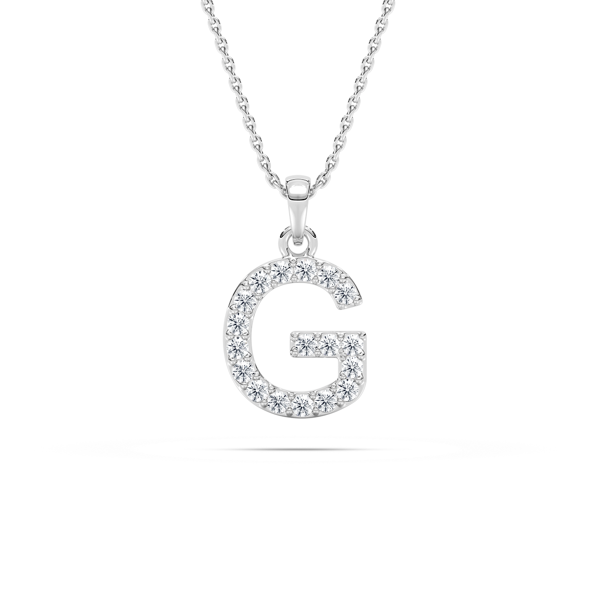 Round Lab Grown Diamond Initial Pendant - 18 Inches