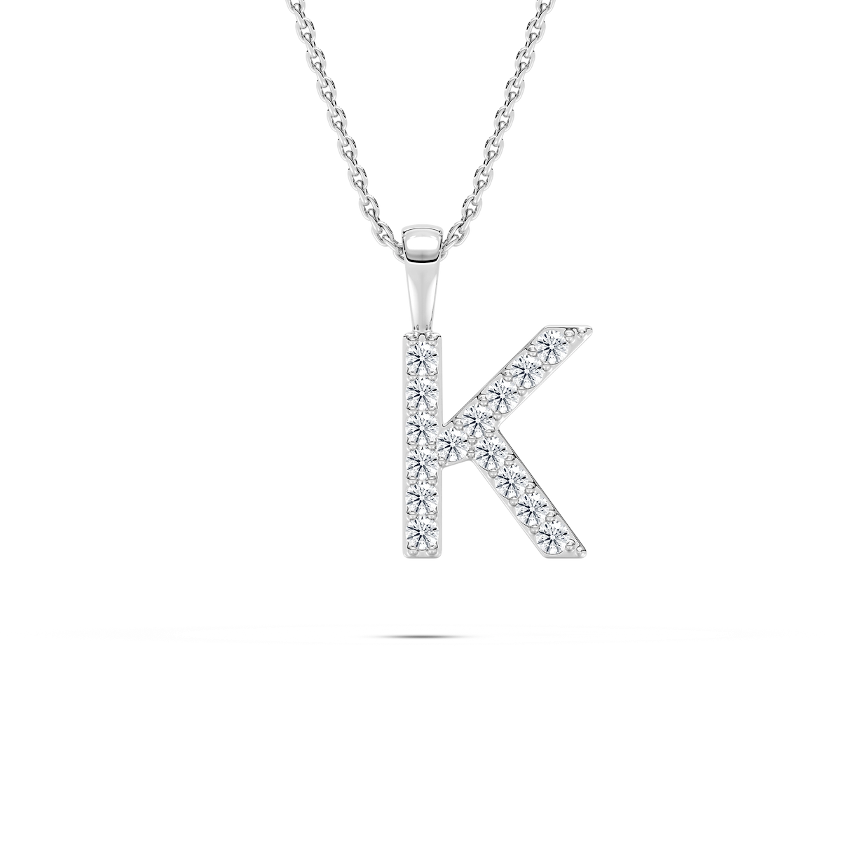 Round Lab Grown Diamond Initial Pendant - 18 Inches