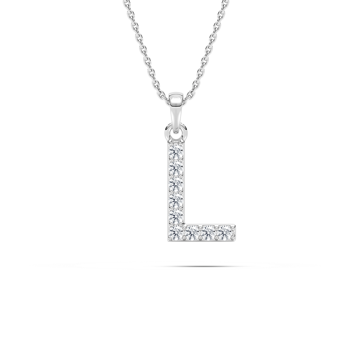 Round Lab Grown Diamond Initial Pendant - 18 Inches