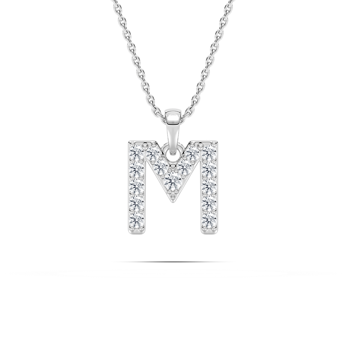 Round Lab Grown Diamond Initial Pendant - 18 Inches