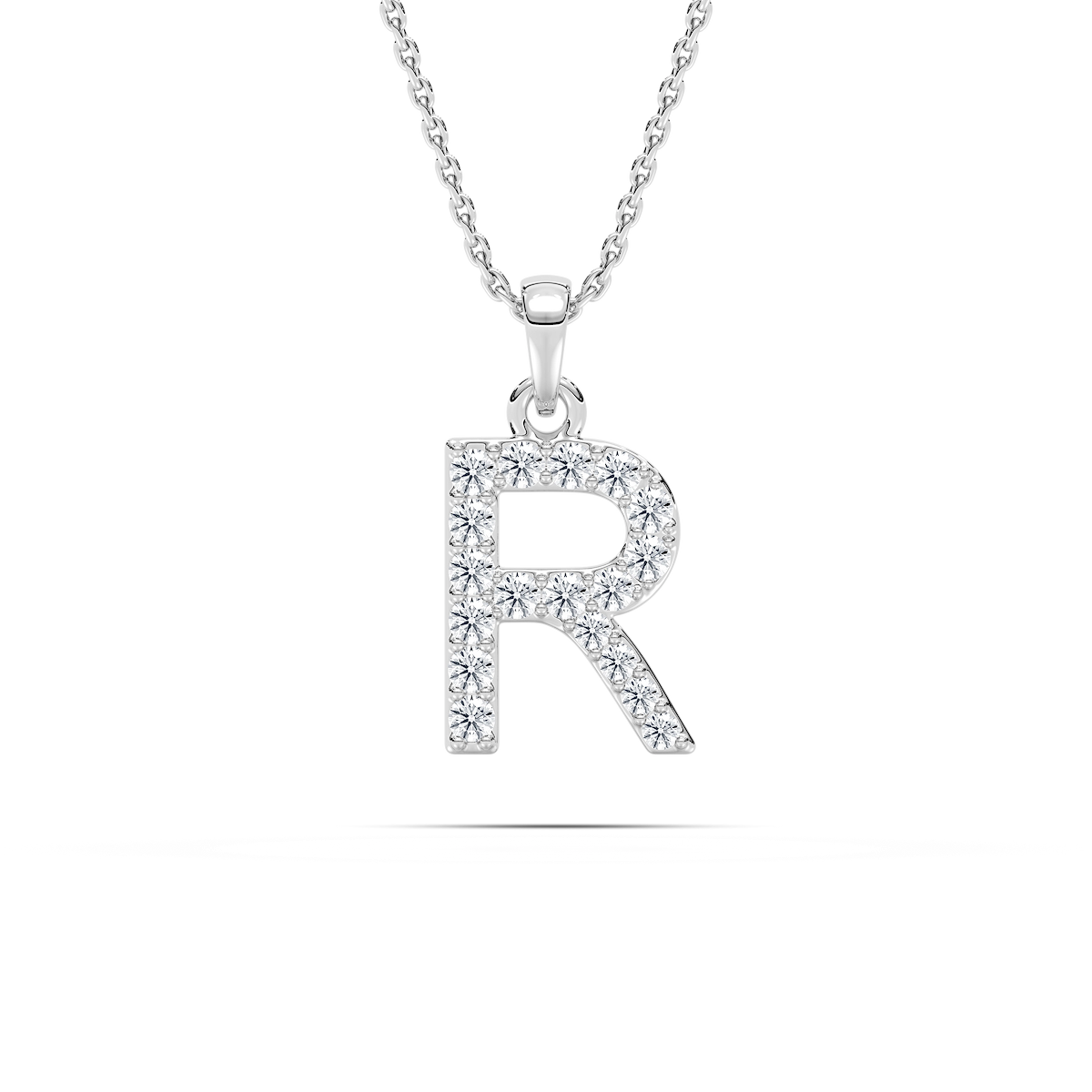 Round Lab Grown Diamond Initial Pendant - 18 Inches