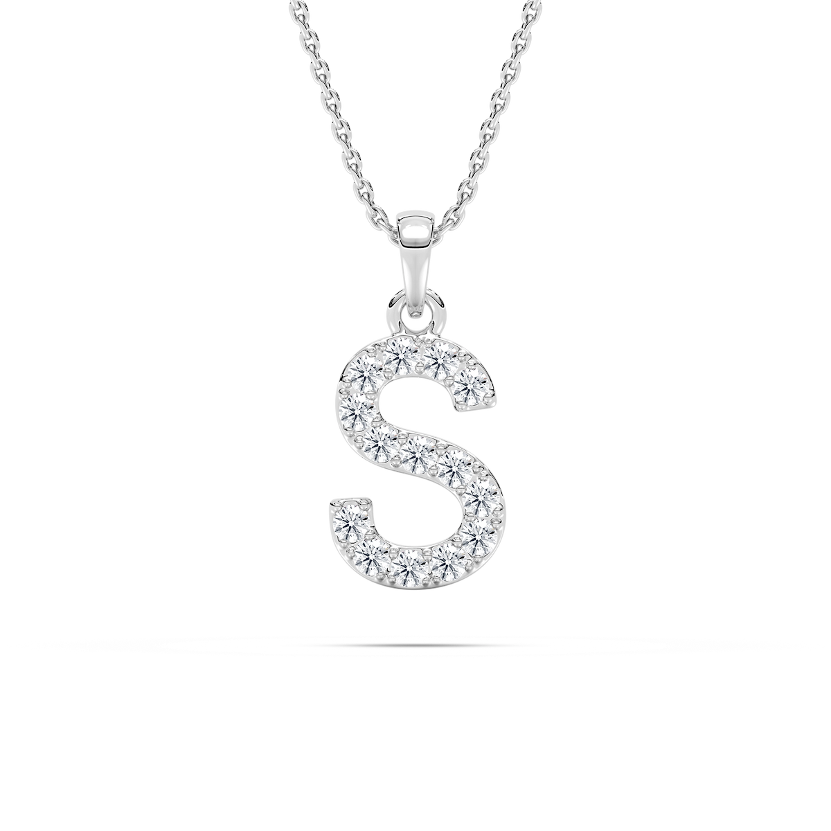 Round Lab Grown Diamond Initial Pendant - 18 Inches