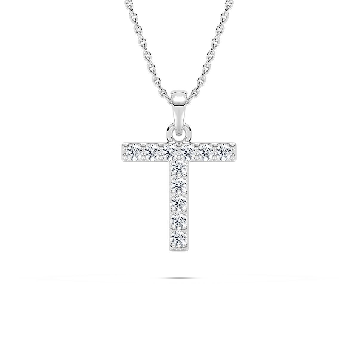 Round Lab Grown Diamond Initial Pendant - 18 Inches