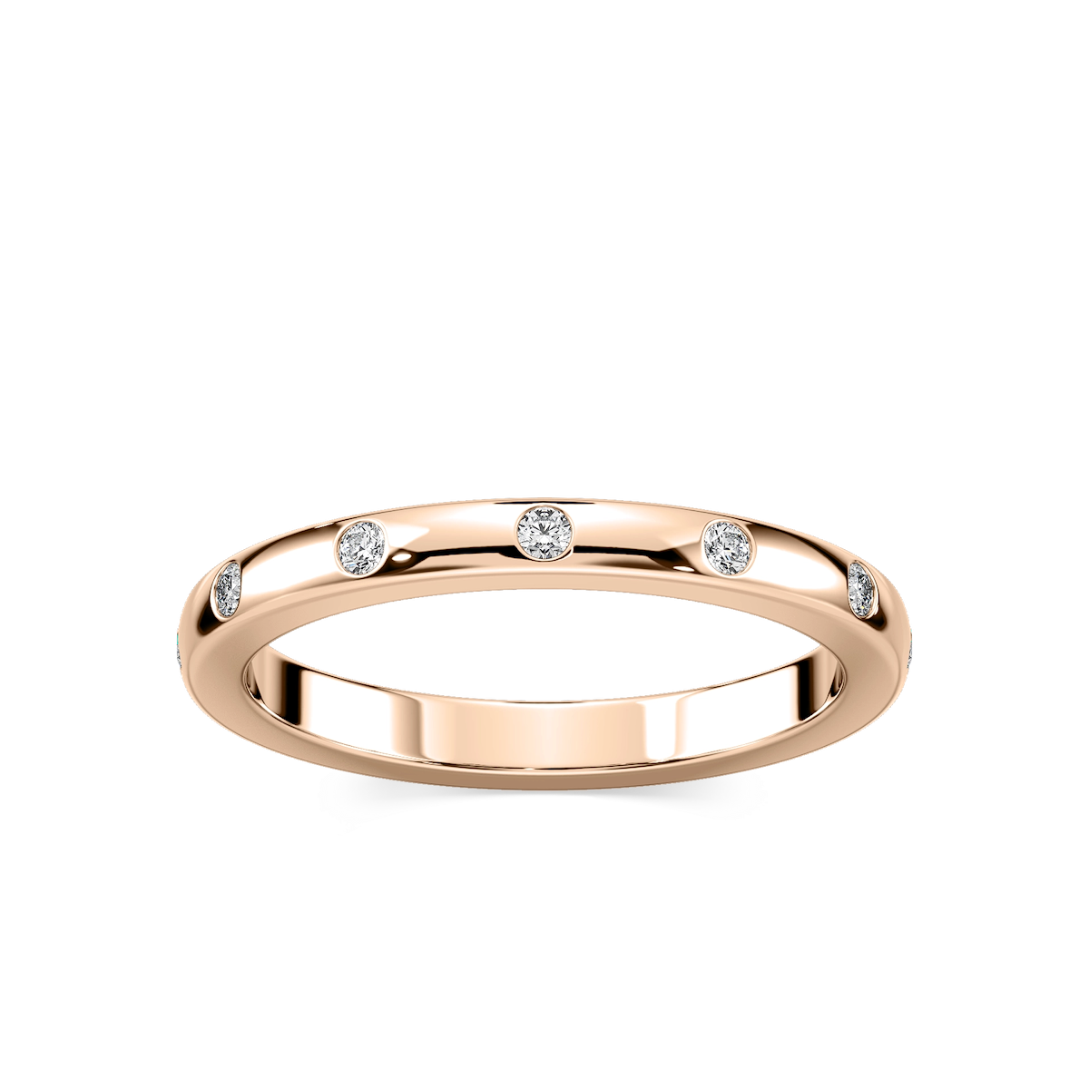 Ivy 1/8 ctw Round Lab Grown Diamond Burnished Wedding Band