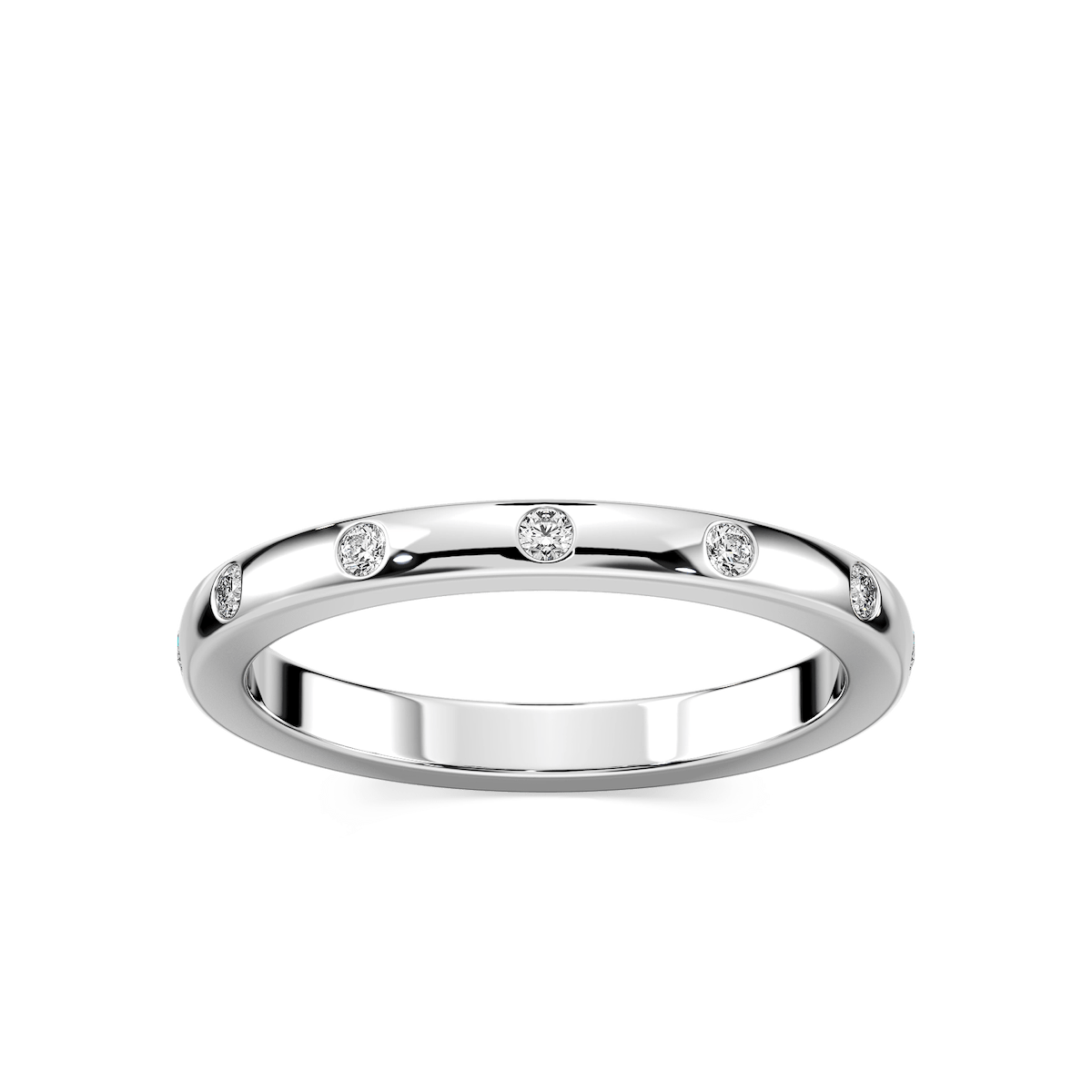 Ivy 1/8 ctw Round Lab Grown Diamond Burnished Wedding Band