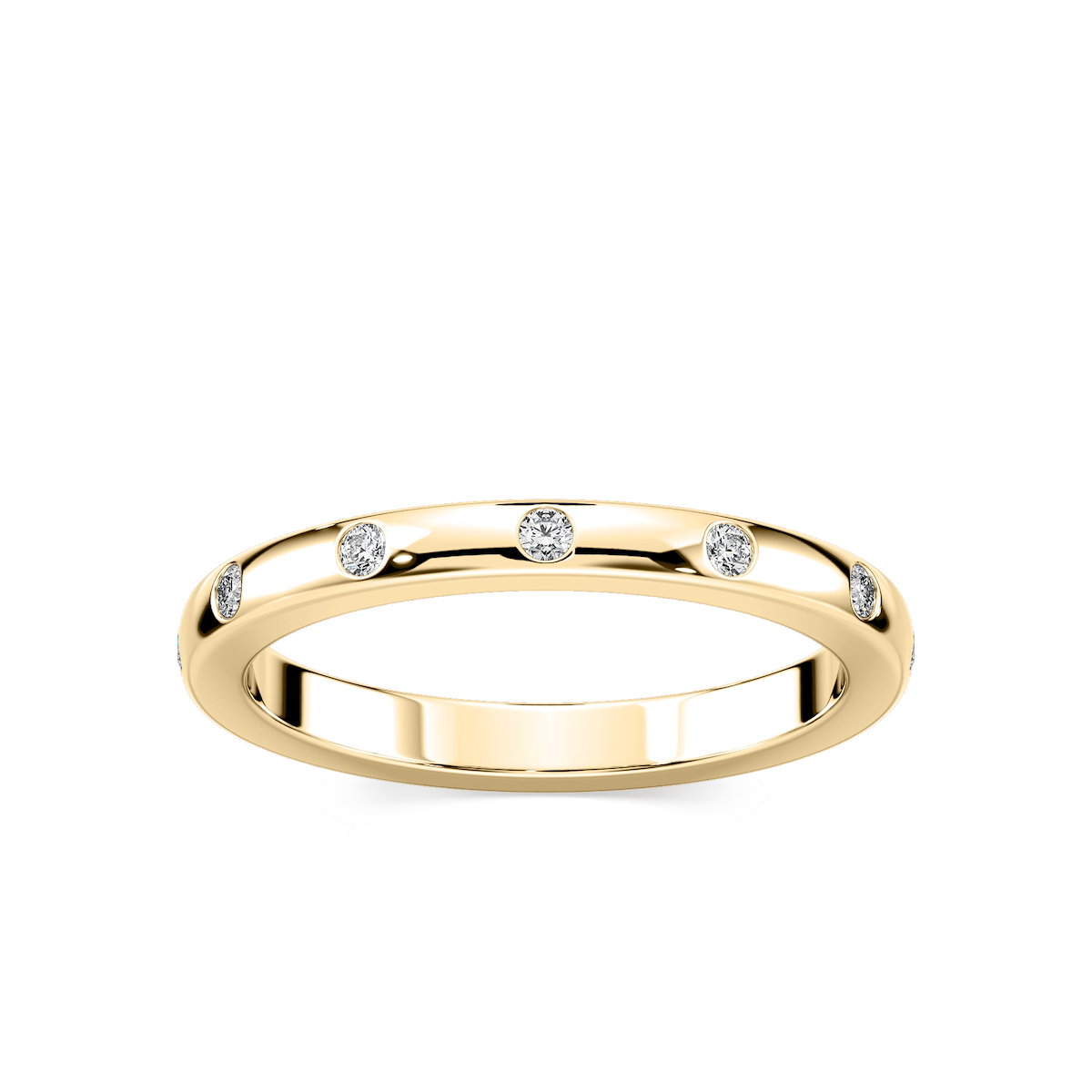 Ivy 1/8 ctw Round Lab Grown Diamond Burnished Wedding Band