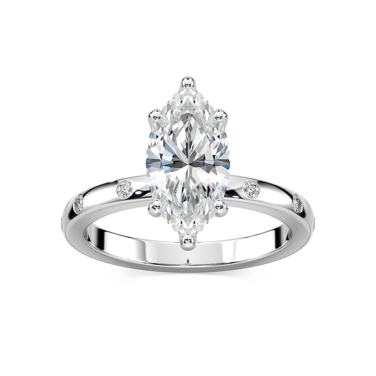 Ivy Classic Burnished Diamond Marquise Engagement Ring