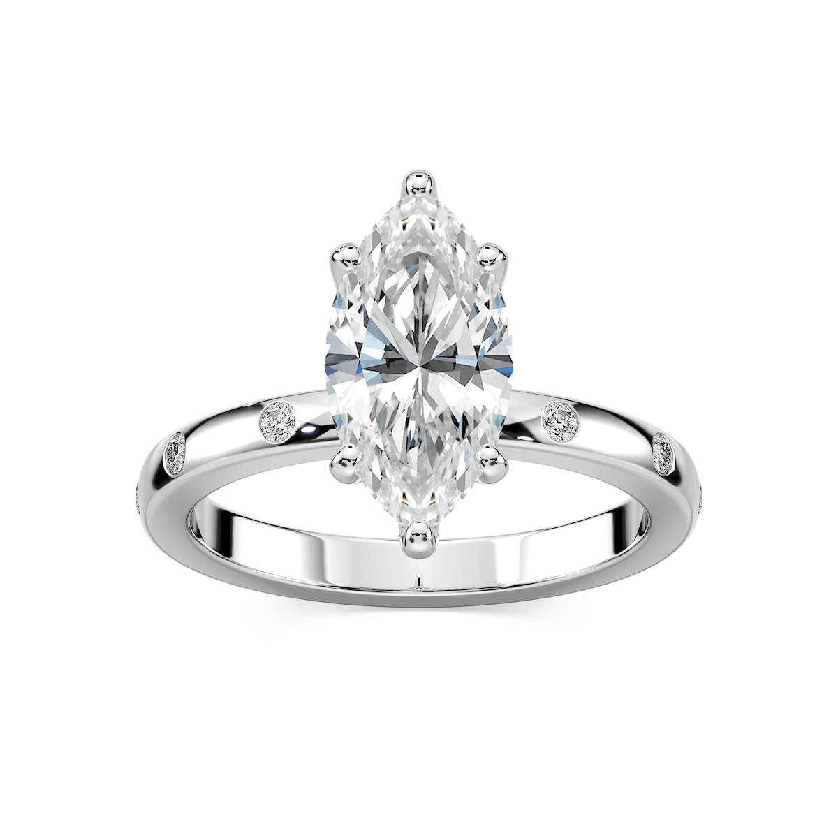 Ivy Classic Burnished Diamond Marquise Engagement Ring