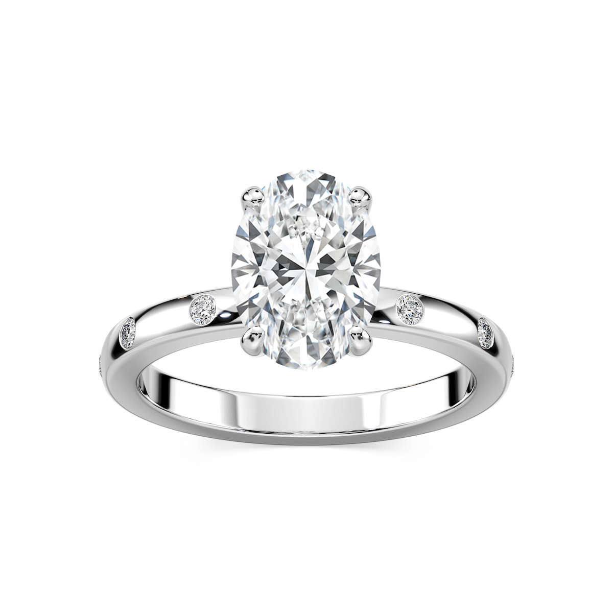Ivy Classic Burnished Diamond Oval Engagement Ring