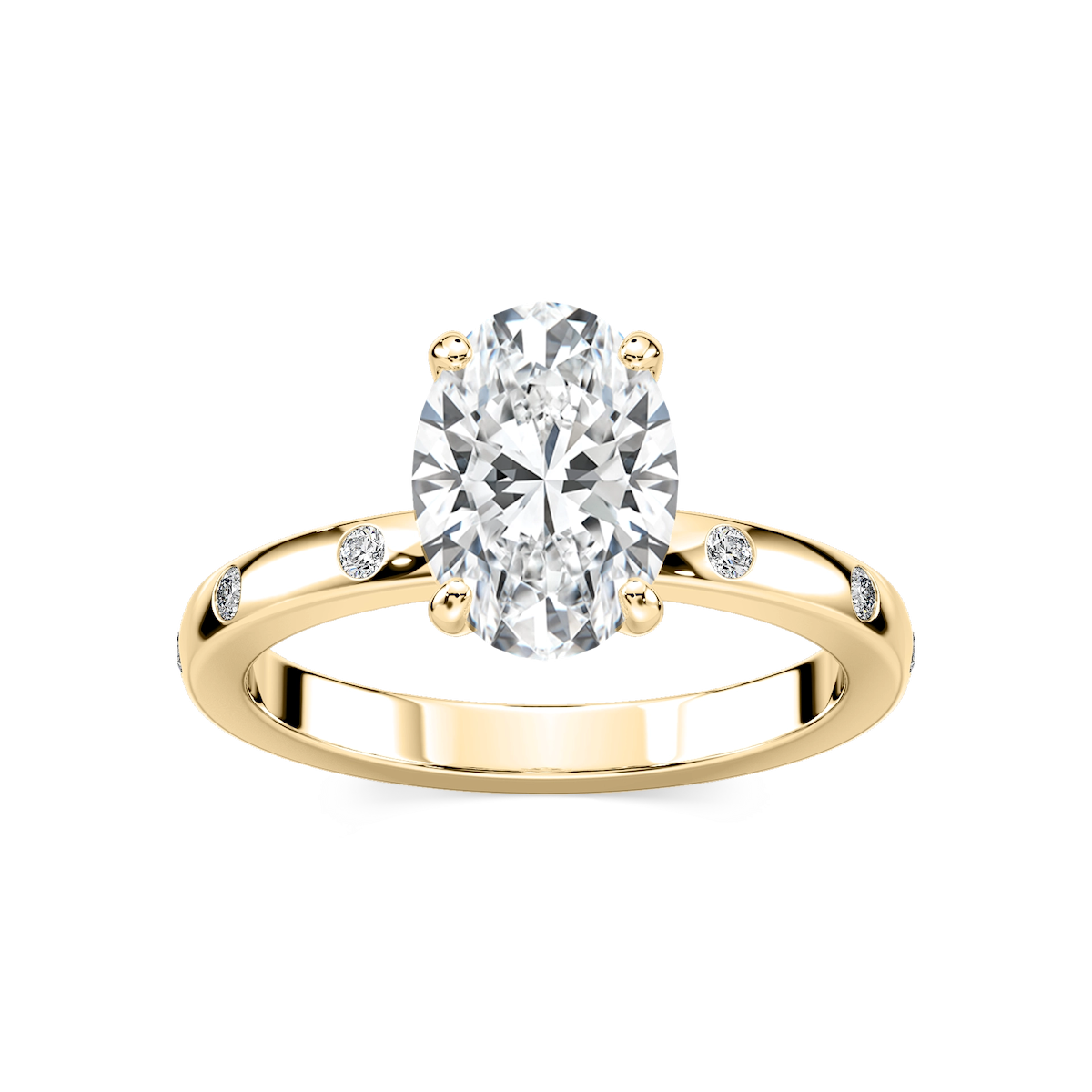 Ivy Classic Burnished Diamond Oval Engagement Ring