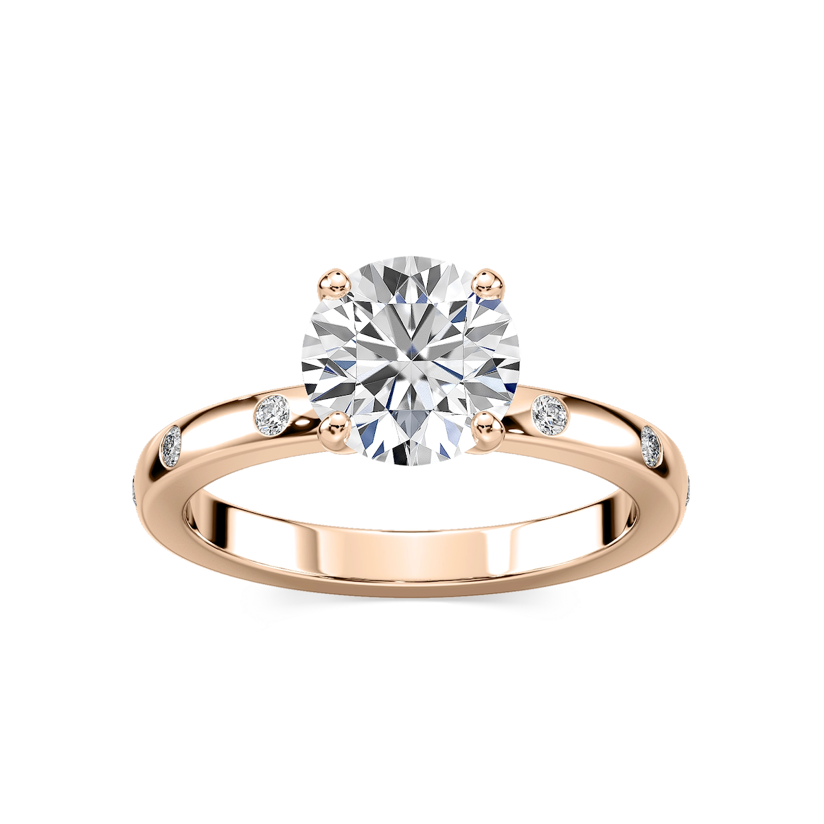 Ivy Classic Burnished Diamond Round Engagement Ring