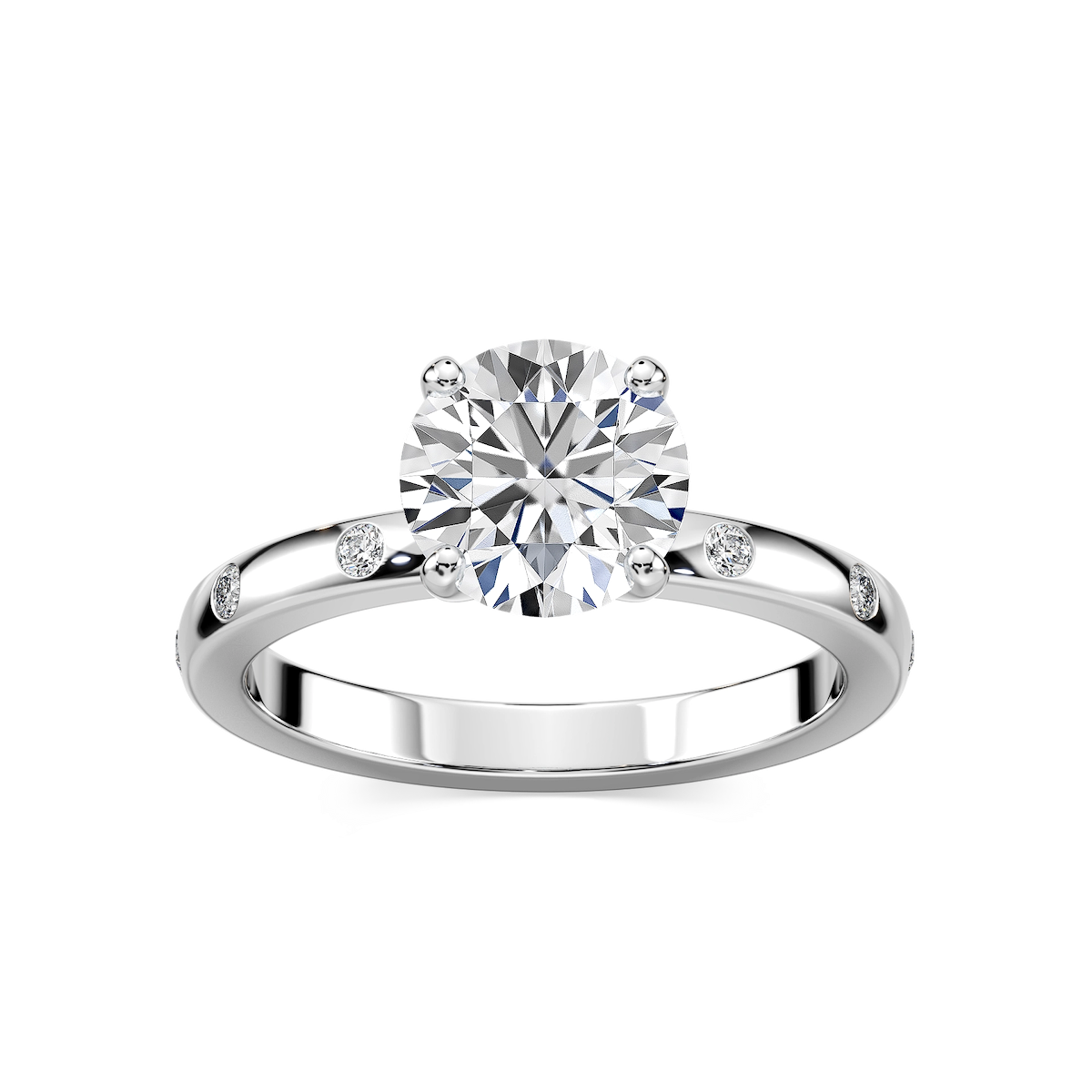 Ivy Classic Burnished Diamond Round Engagement Ring