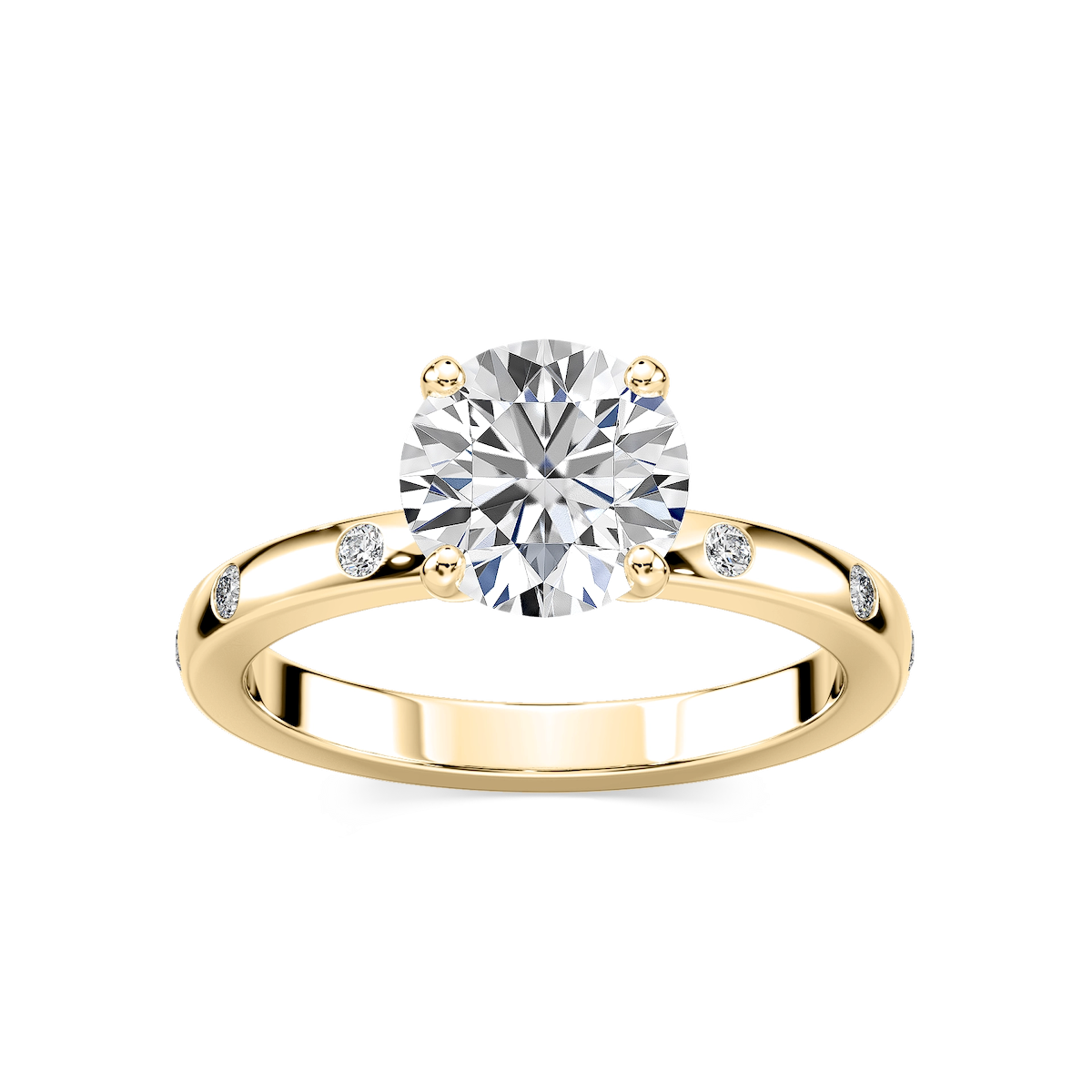Ivy Classic Burnished Diamond Round Engagement Ring