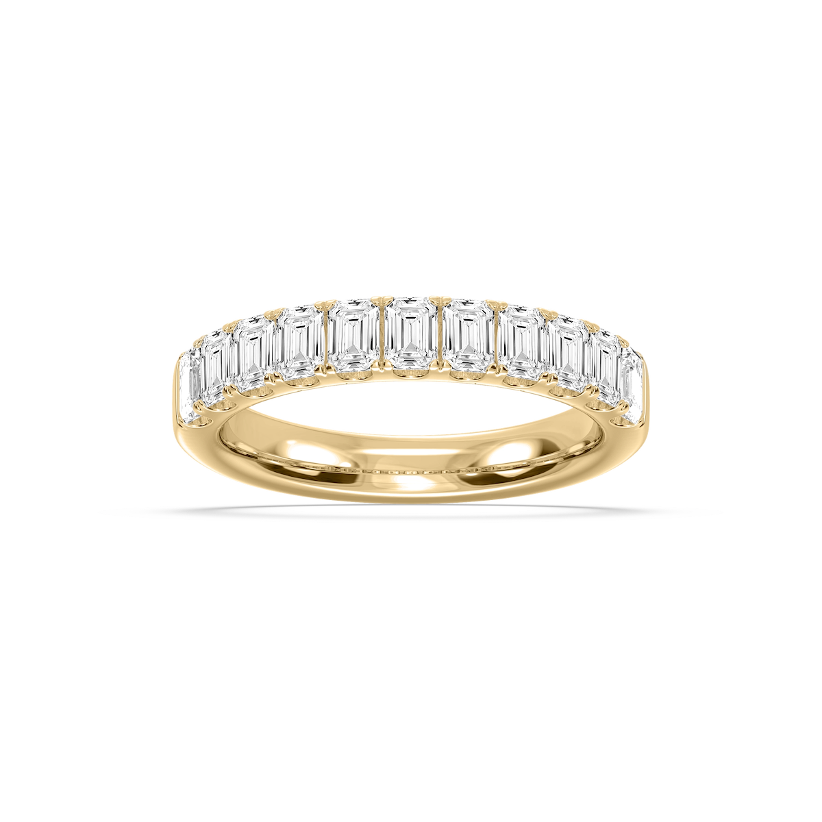 Jennifer Emerald Lab Grown Diamond Eleven Stone Wedding Band