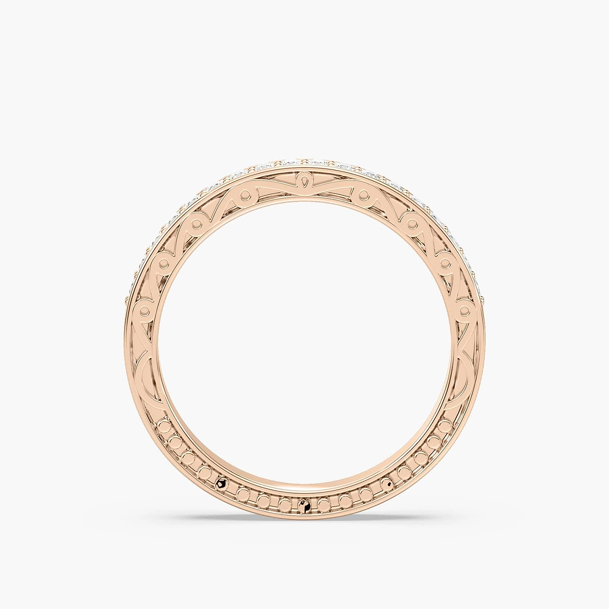 Julie 1/4 ctw Round Lab Grown Diamond Scroll Profile Wedding Band