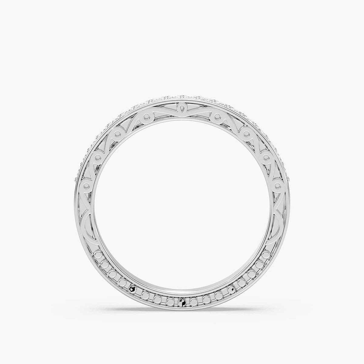 Julie 1/4 ctw Round Lab Grown Diamond Scroll Profile Wedding Band