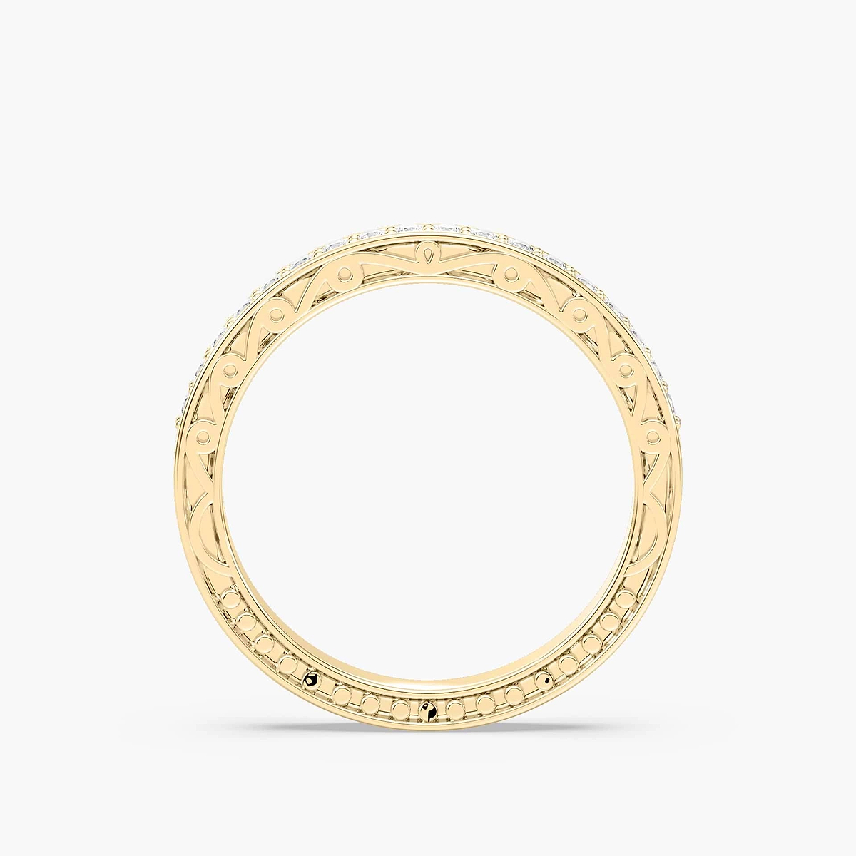 Julie 1/4 ctw Round Lab Grown Diamond Scroll Profile Wedding Band