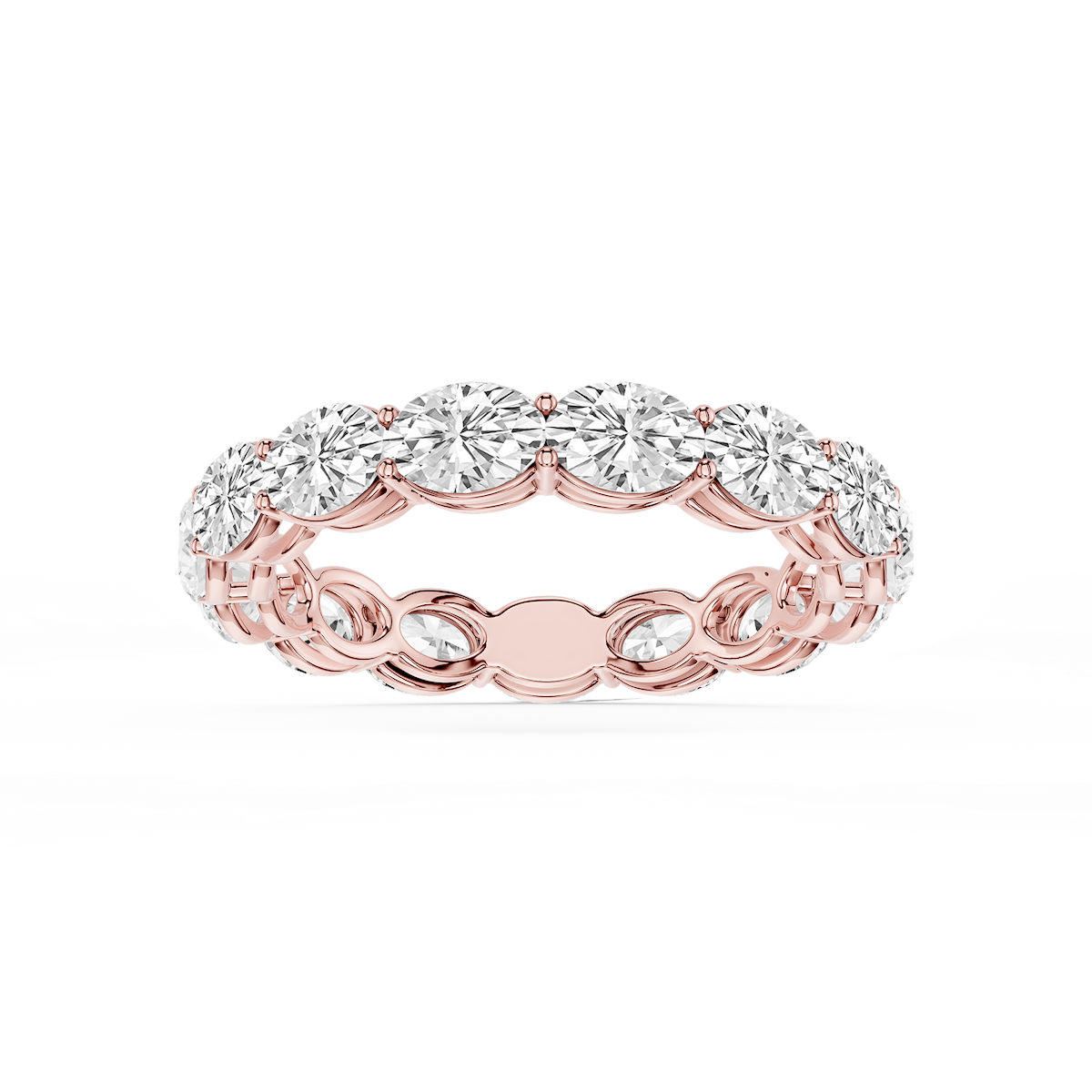 Juliet Oval Lab Grown Diamond East West Shared Prong Eternity Band