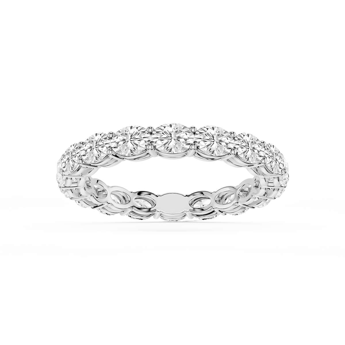 Juliet Oval Lab Grown Diamond East West Shared Prong Eternity Band