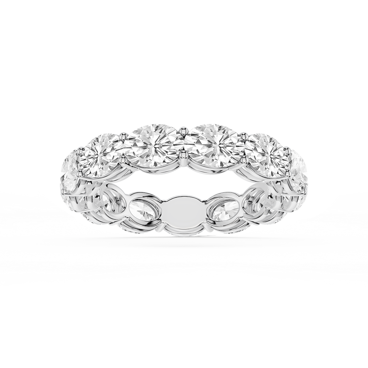 Juliet Oval Lab Grown Diamond East West Shared Prong Eternity Band