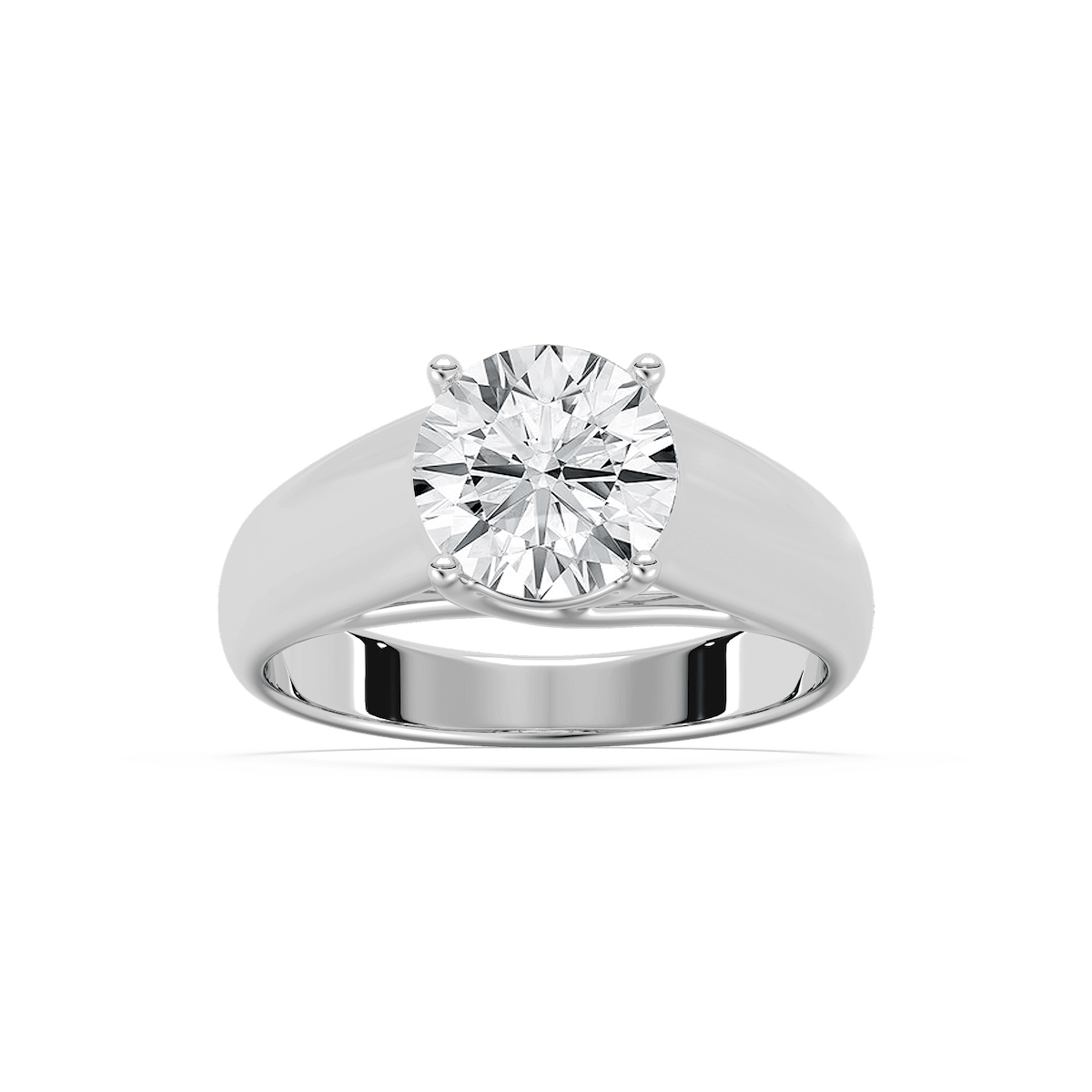 Kelse 2 ctw Round Lab Grown Diamond Luxe Wide Band Trellis Solitaire Engagement Ring