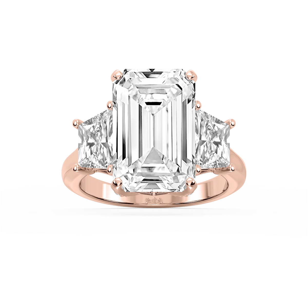 Kinsley 12 ¹⁄₄ ctw Emerald Lab Grown Diamond Three Stone Engagement Ring - Signature Collection