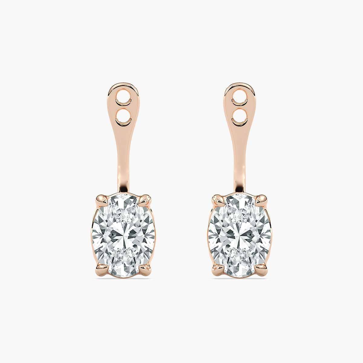Oval Lab Grown Diamond Drop Earring Jackets