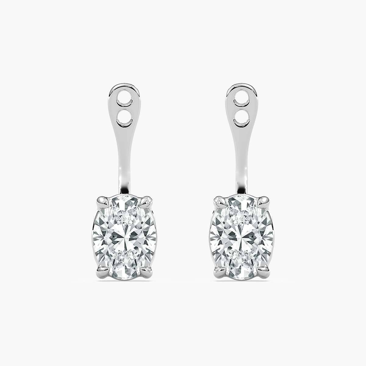 Oval Lab Grown Diamond Drop Earring Jackets