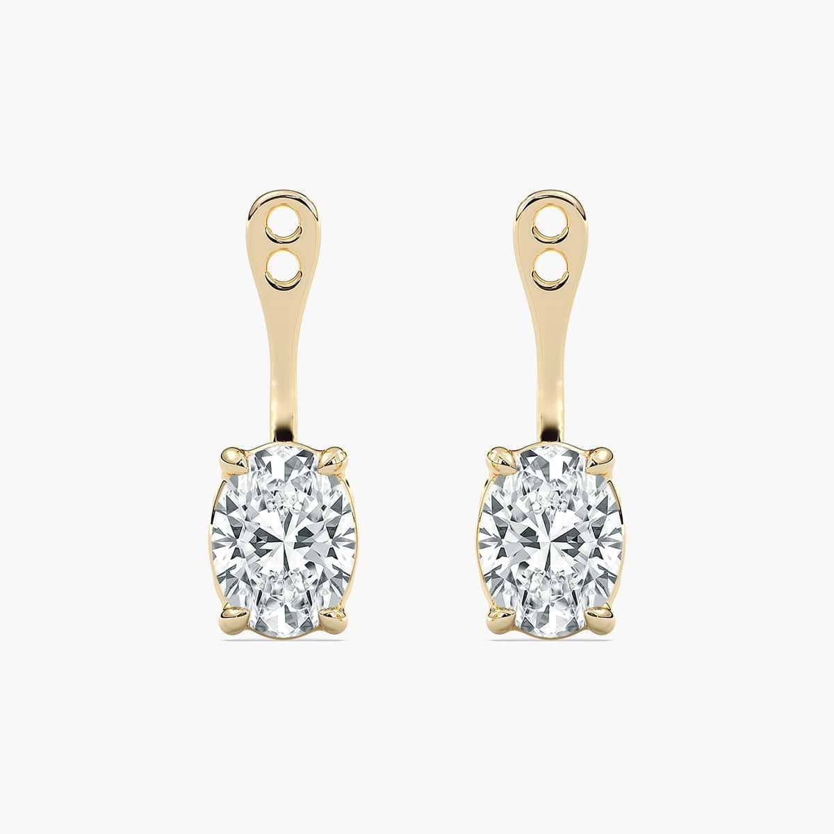 Oval Lab Grown Diamond Drop Earring Jackets