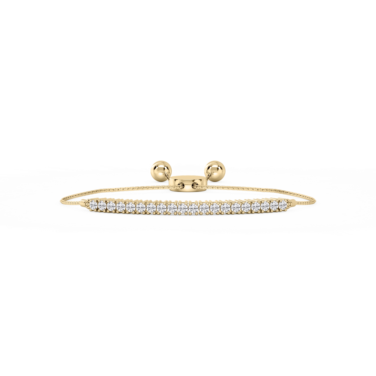 Round Lab Grown Diamond Adjustable Bolo Bracelet