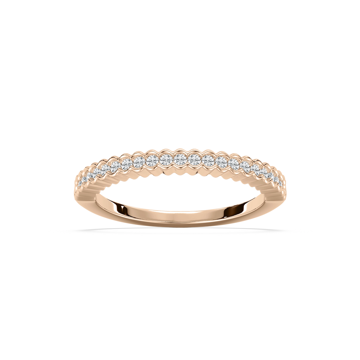 Rivka 1/4 ctw Round Lab Grown Diamond Half Bezel Set Stackable Band