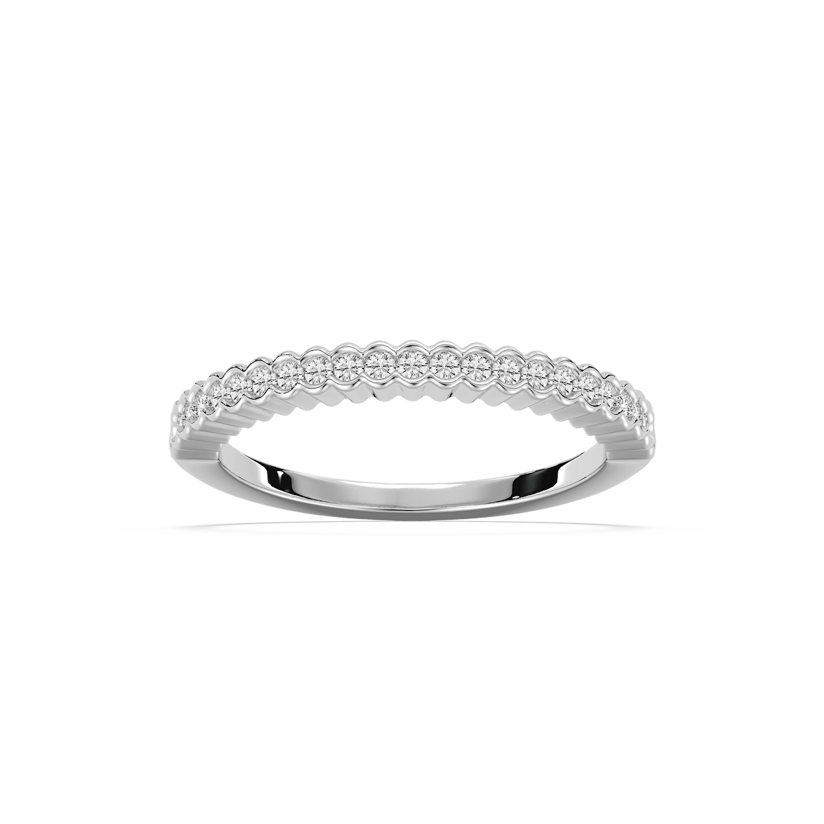 Rivka 1/4 ctw Round Lab Grown Diamond Half Bezel Set Stackable Band