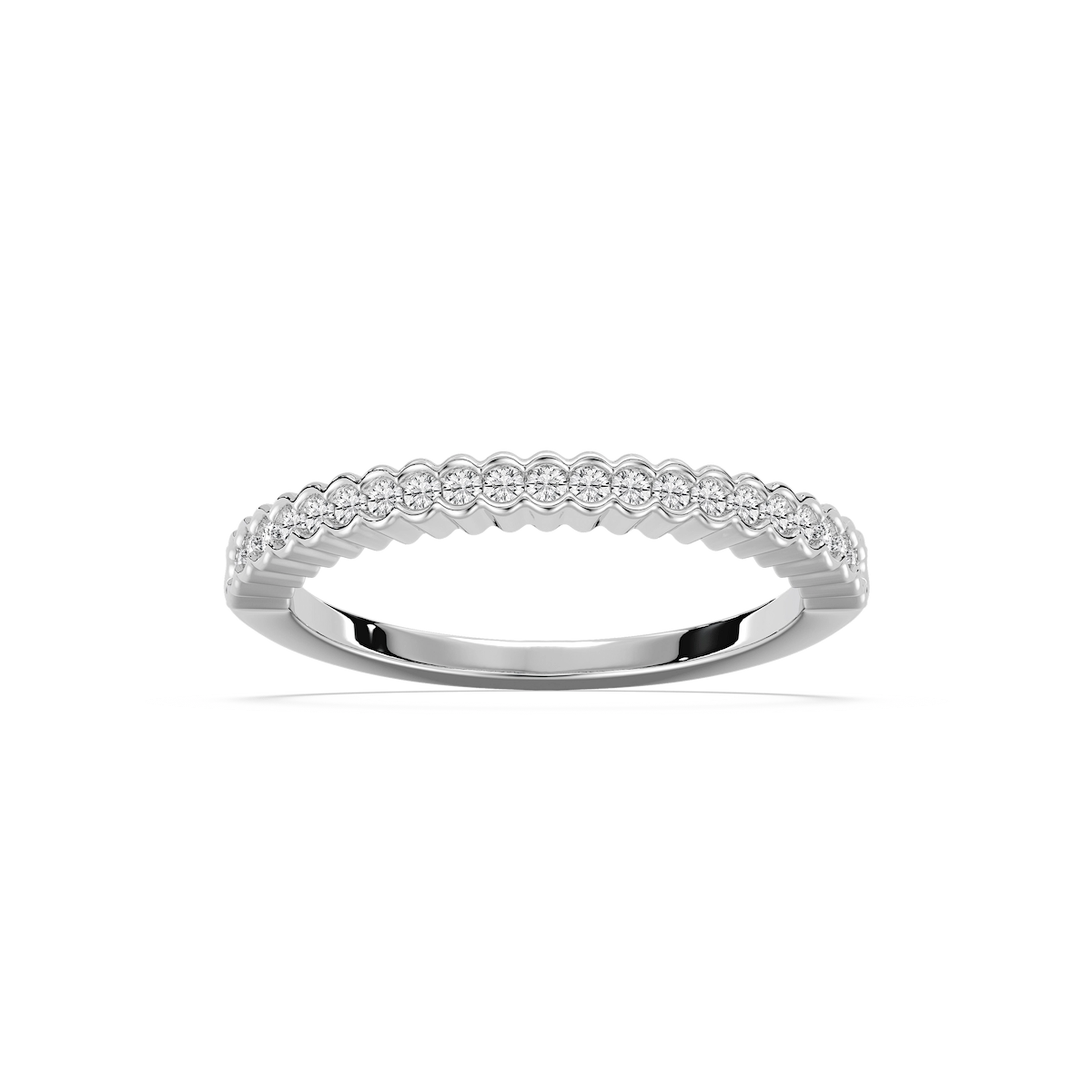 Rivka 1/4 ctw Round Lab Grown Diamond Half Bezel Set Stackable Band