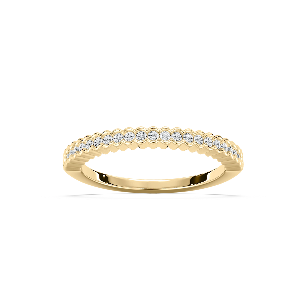 Rivka 1/4 ctw Round Lab Grown Diamond Half Bezel Set Stackable Band