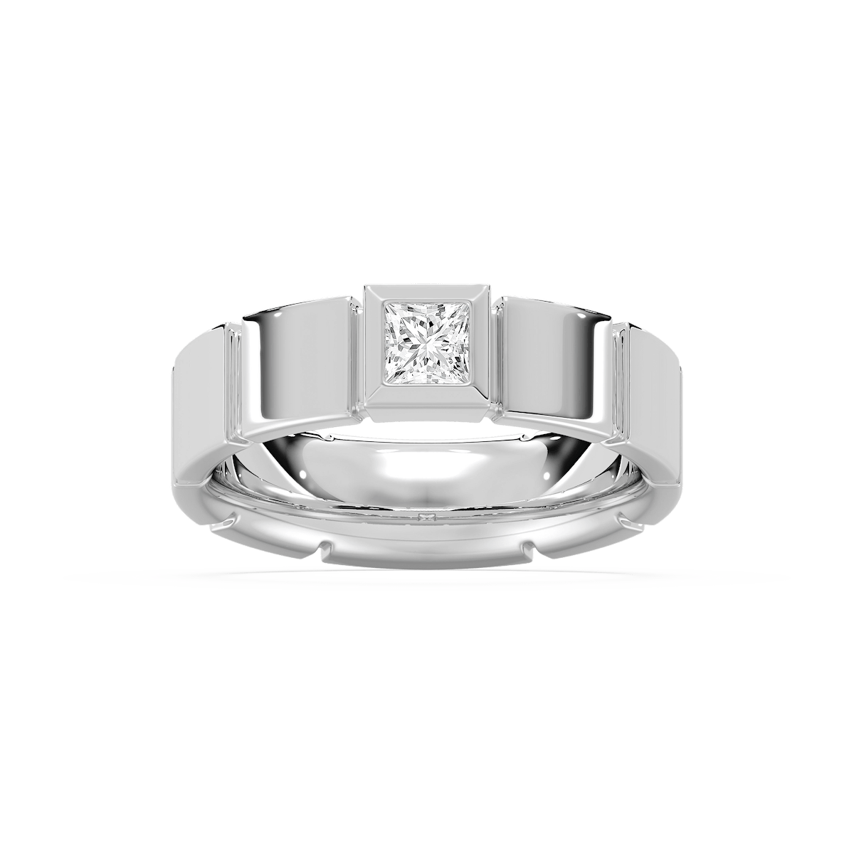 Liam 3/8 ct Princess Lab Grown Diamond 6.25mm Bezel Mens Wedding Band