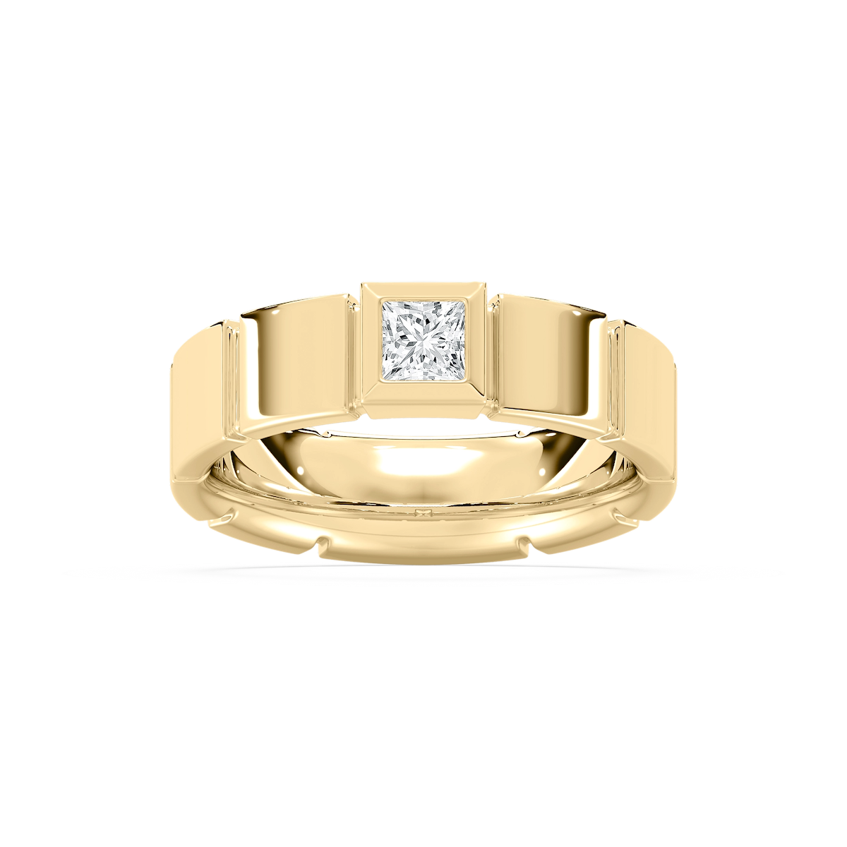 Liam 3/8 ct Princess Lab Grown Diamond 6.25mm Bezel Mens Wedding Band